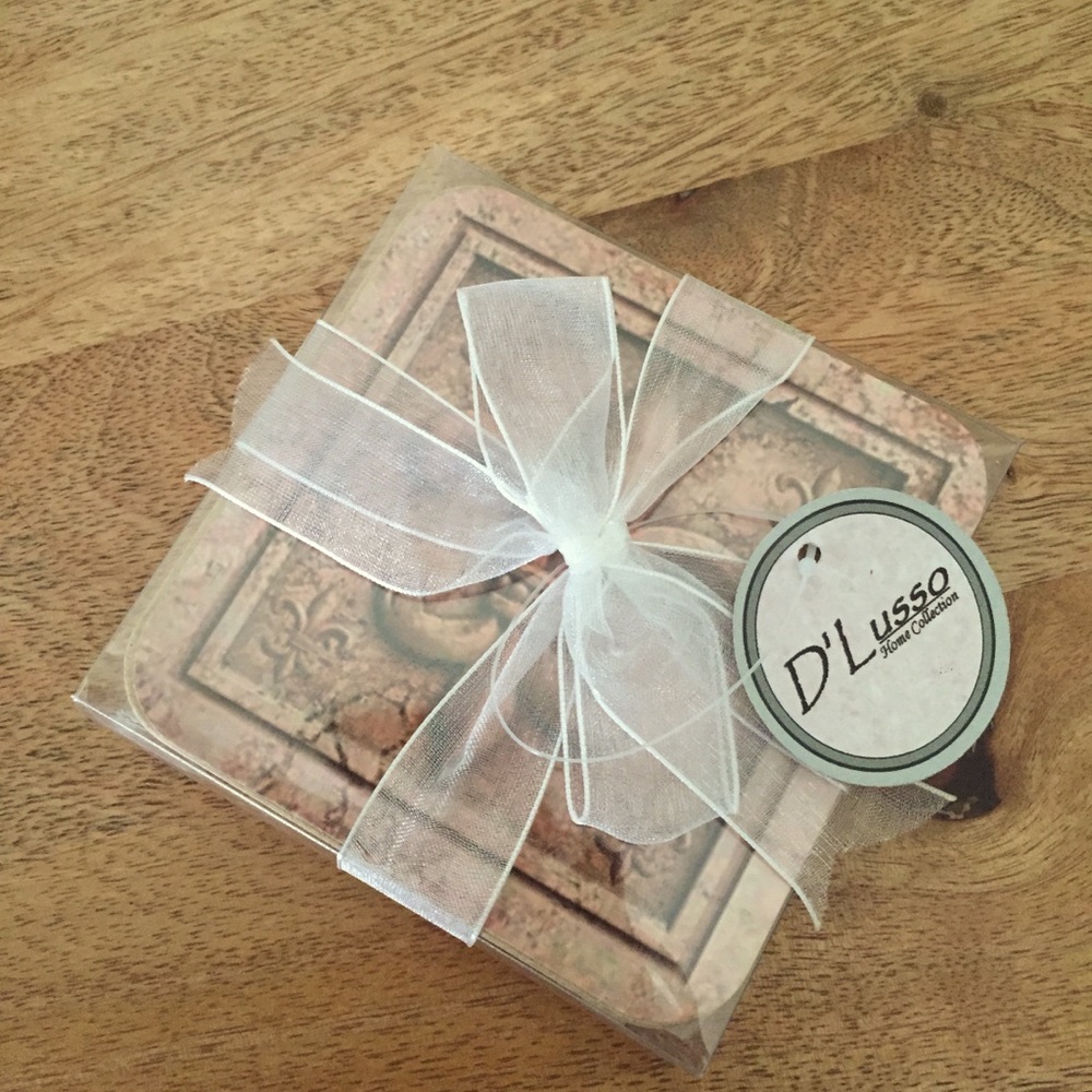 Set of 4 Fleur de Lis Coasters